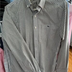 Vineyard Vines Men's Gray Plaid Button Down Shirt